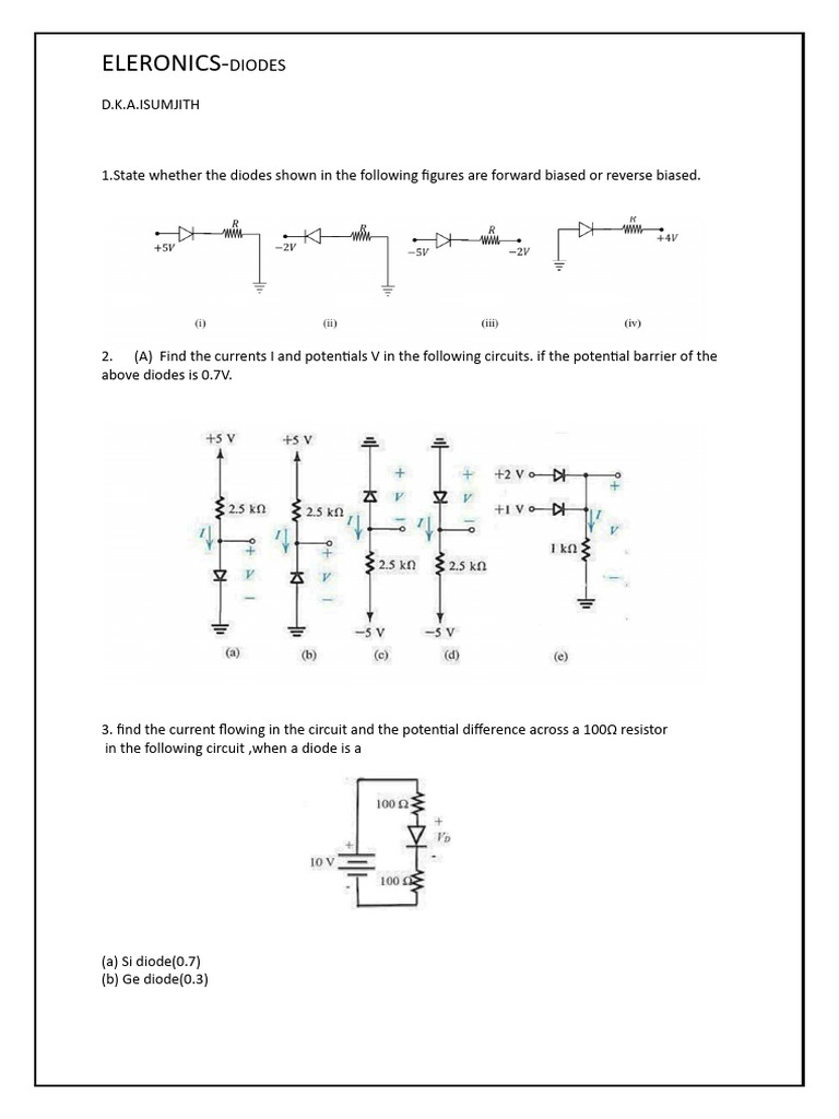Diode Biasing and Circuit Analysis | PDF