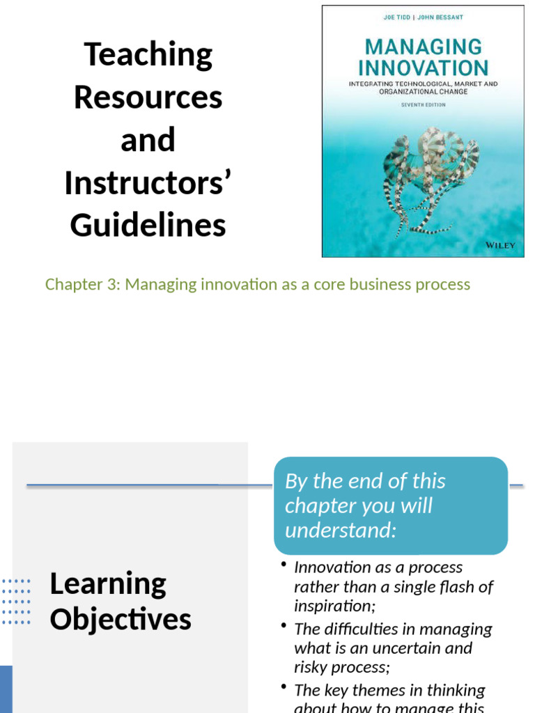 Managing Innovation as a Process | PDF | Innovation | Entrepreneurship
