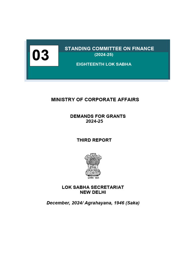 Report+of+Standing+Committee+on+Finance+ (2024 25) +dec+2024 | PDF ...