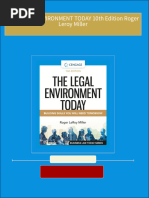 Download full THE LEGAL ENVIRONMENT TODAY 10th Edition Roger Leroy ...