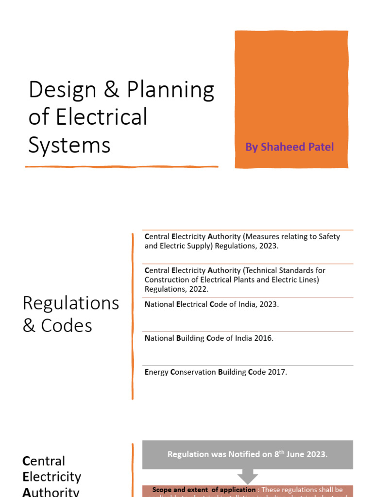 Regulations For Design of Electrical System in India 1725725374 | PDF ...