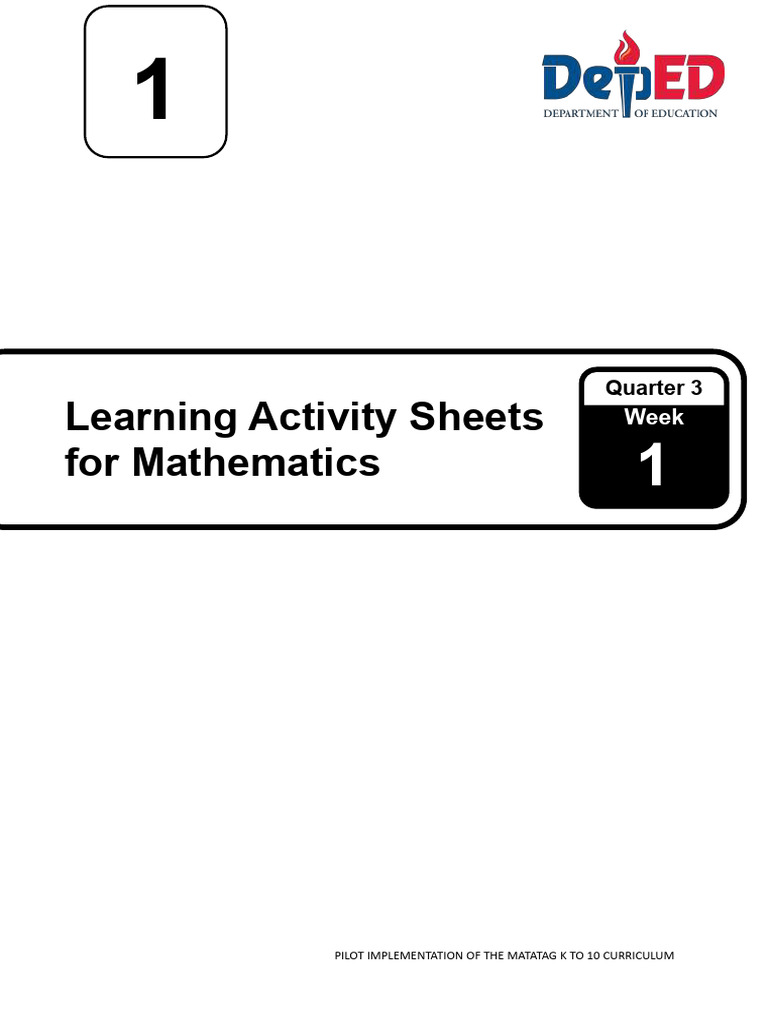 WS Math-1 Q3 Week-1 v.2 | PDF | Numbers | Elementary Mathematics