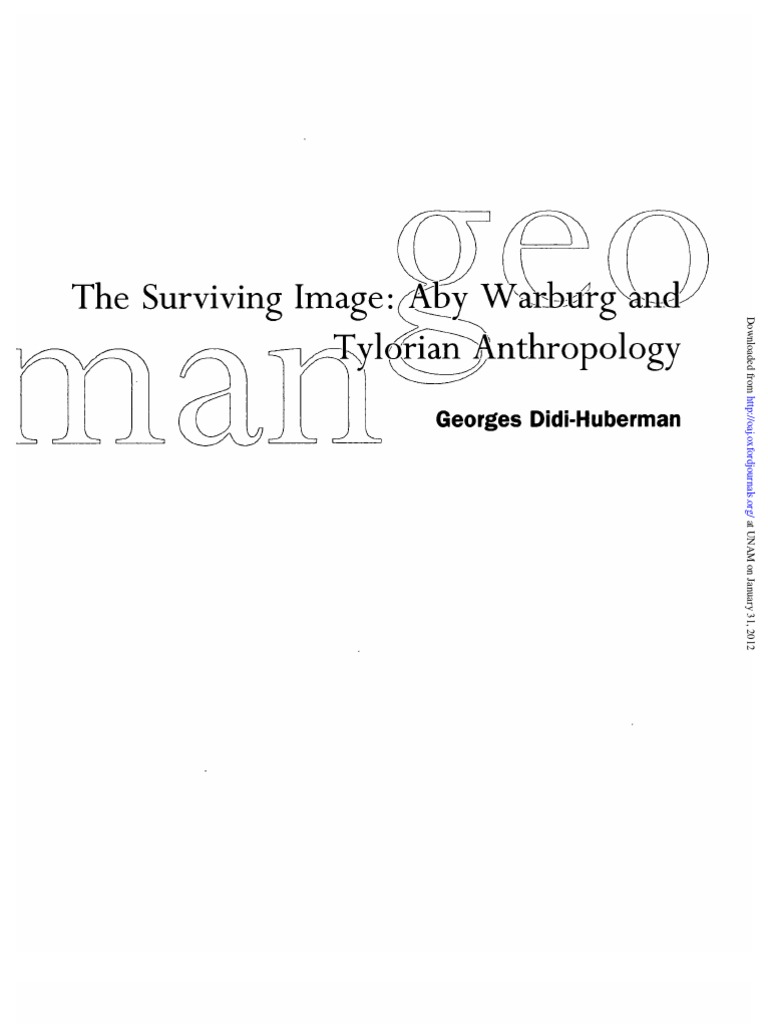 The Surviving Image: Warburg's Legacy | PDF | Anthropology | Natural ...