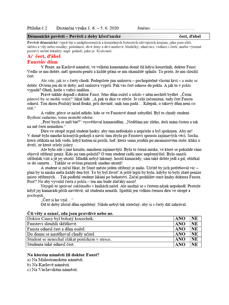 5 Trida CJ Demonicke Povesti | PDF