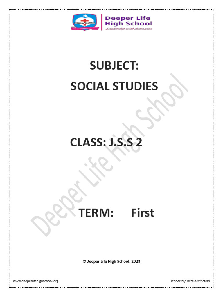 JSS2 Social Studies First Term Overview | PDF | Marriage | Traffic