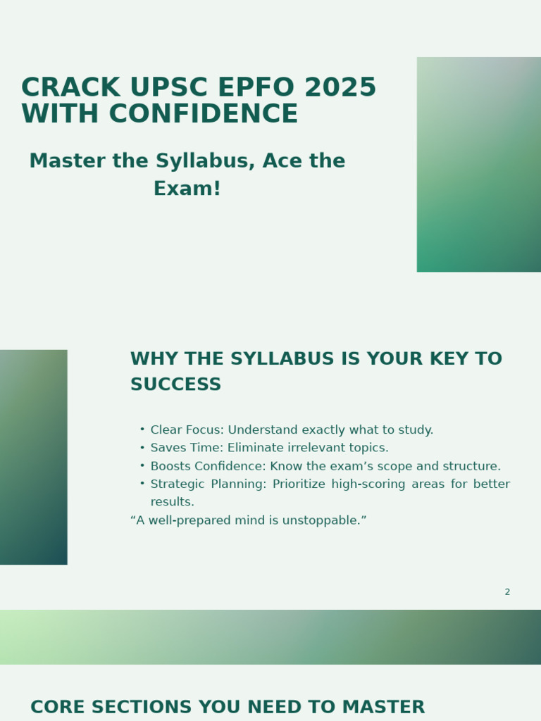 UPSC EPFO 2025 Syllabus Mastery Guide | PDF