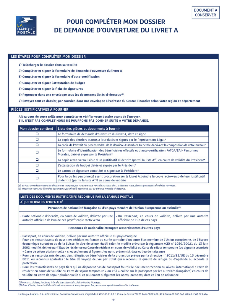 Ouverture Livret A : Guide et Documents | PDF | Banques | Blanchiment d ...