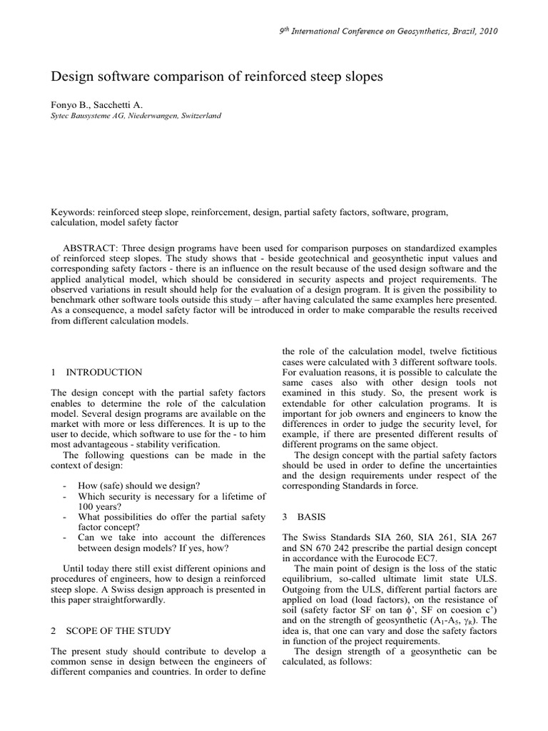 Design Software Comparison Of Reinforced Steep Slopes PDF Friction Design software comparison of reinforced steep slopes pdf friction