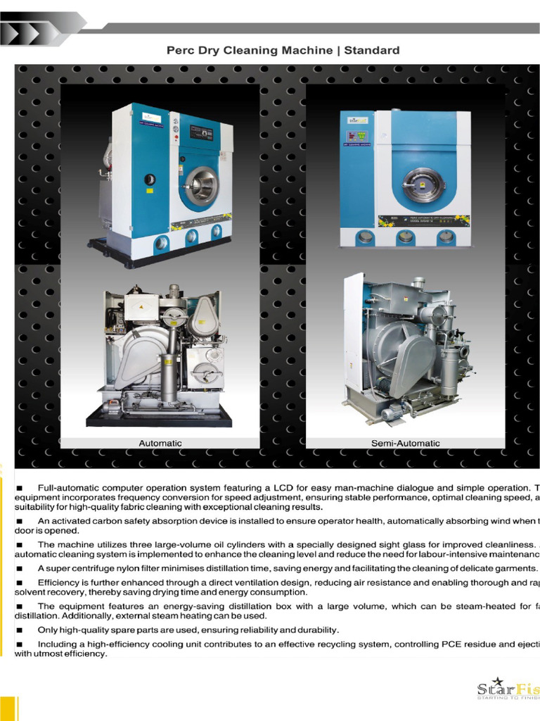 Perc Dry Cleaning Machine Automatic & Semi Automatic | PDF