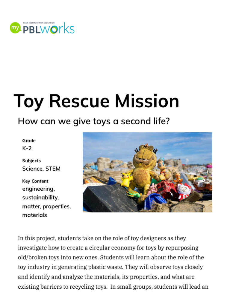 Toy Rescue: Sustainable Design Project | PDF