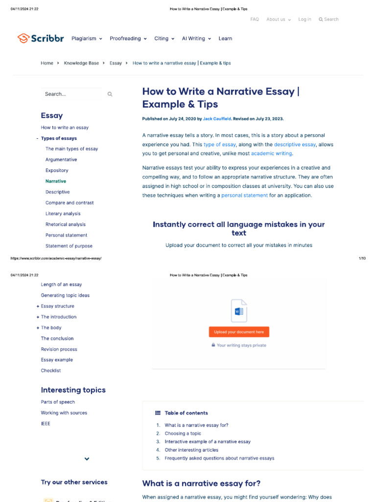 Narrative Essay | PDF