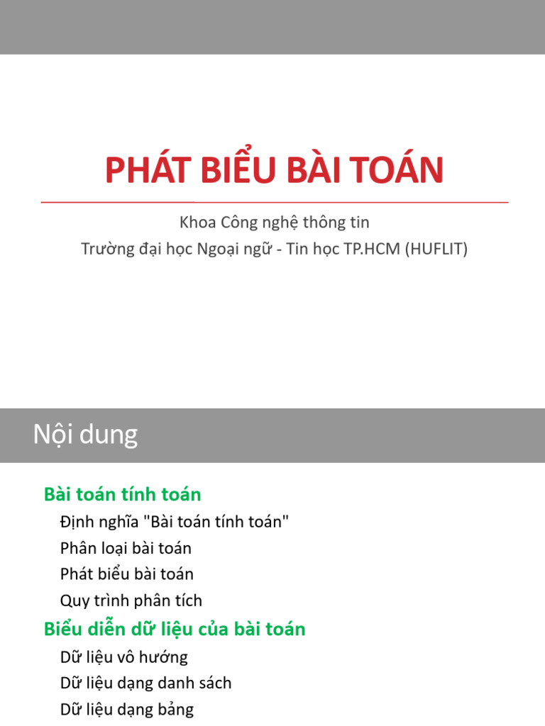 Ky Thuat Lap Trinh - 1. Phat Bieu Bai Toan | PDF