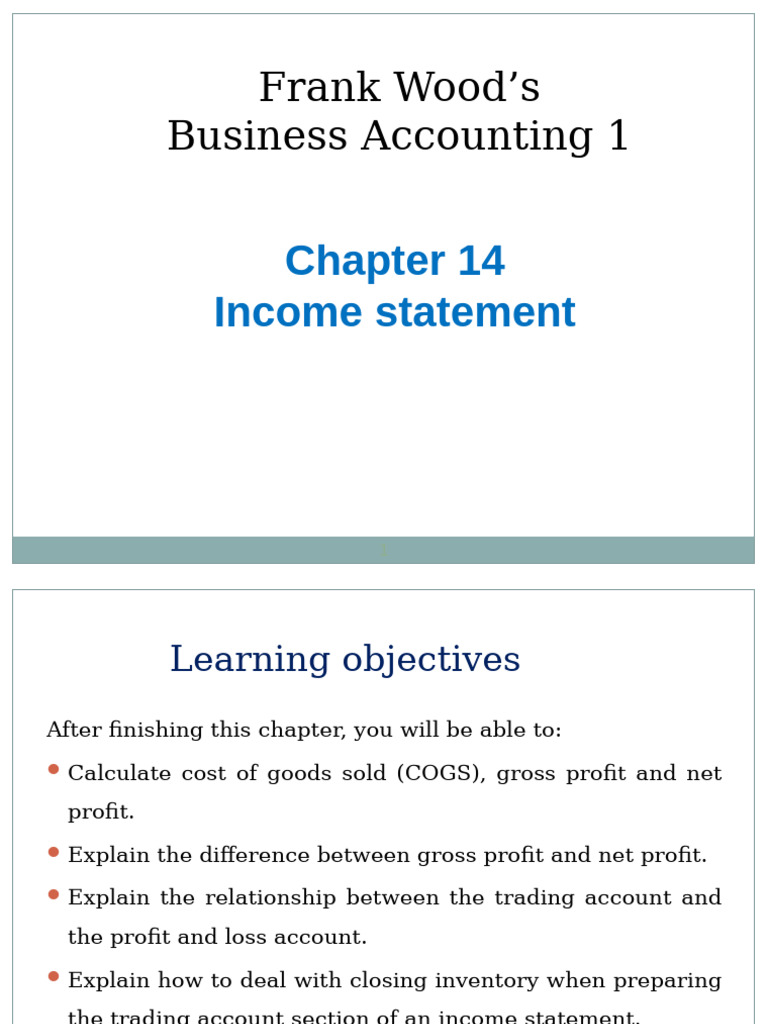 Chap14 Income Statement | PDF | Income Statement | Cost Of Goods Sold