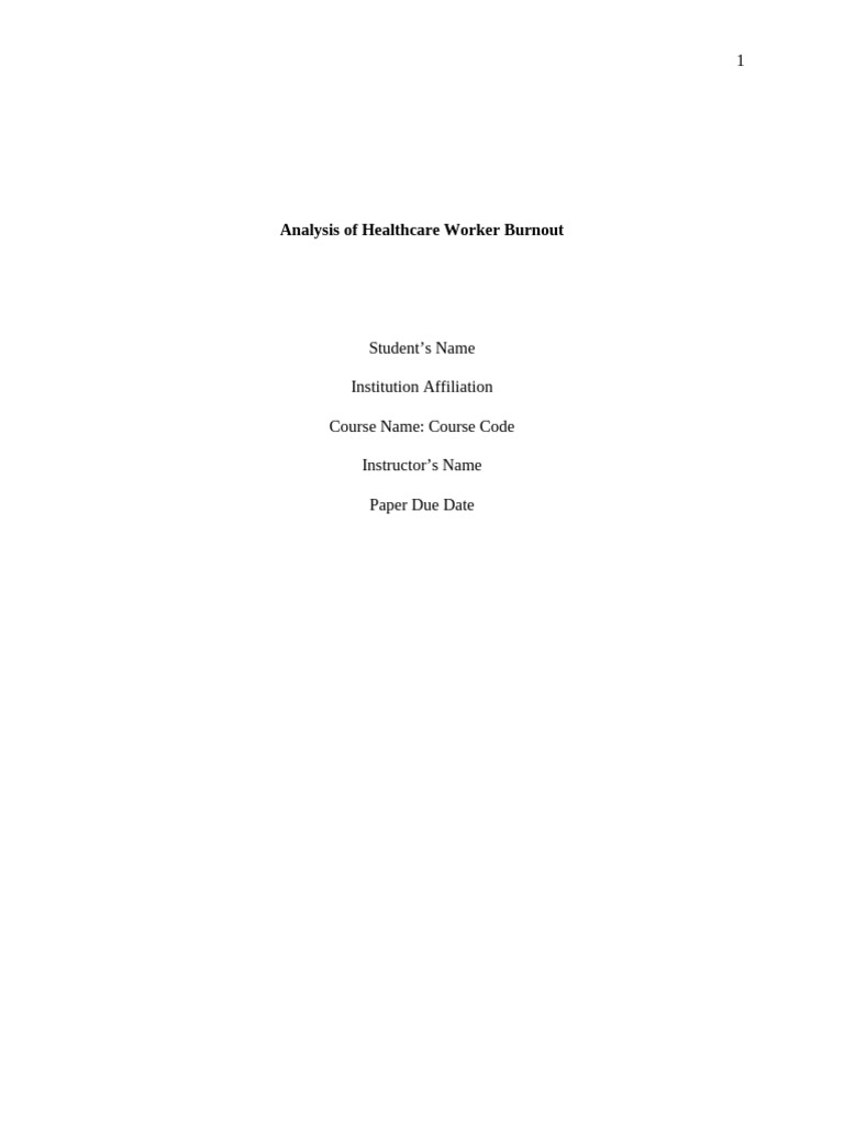 Healthcare Worker Burnout Analysis | PDF | Occupational Burnout ...