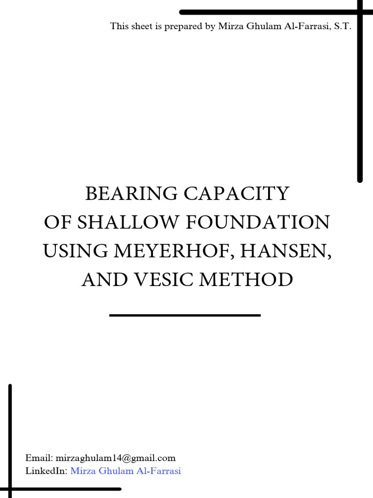 Bearing Capacity of Shallow Foundations | PDF | Geotechnical Engineering