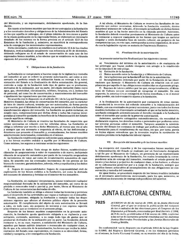 Generales 1996 Resultados | PDF