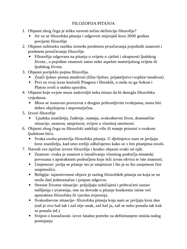 Filozofija 1 | PDF
