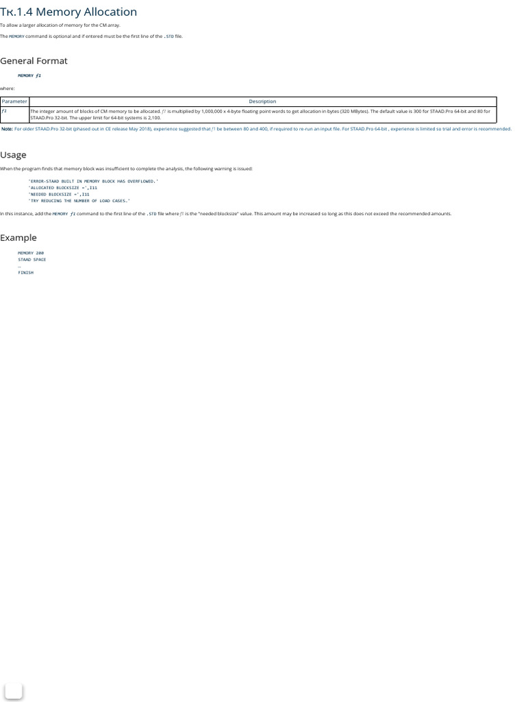 TR.1.4 Memory Allocation | PDF