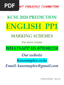 English paper 1 revision KCSE 2025