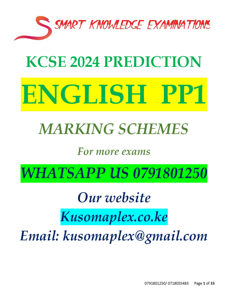 KCSE 2025 English Paper 1 Predictions | PDF | Cost Of Living | Poetry