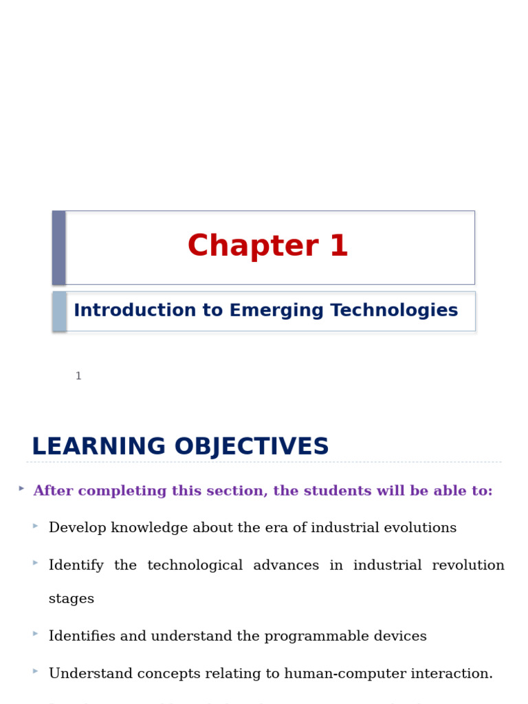Chapter 1 - Introduction to Emerging Technologies (2) | PDF | Human ...