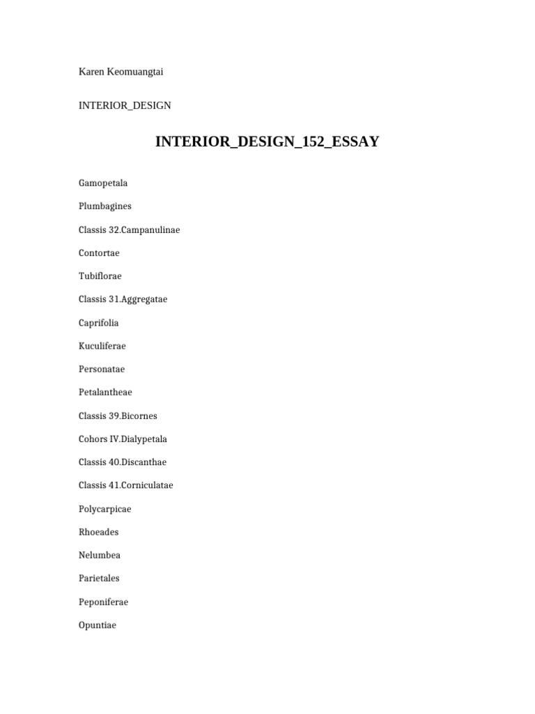 Interior Design 152 Essay Pdf