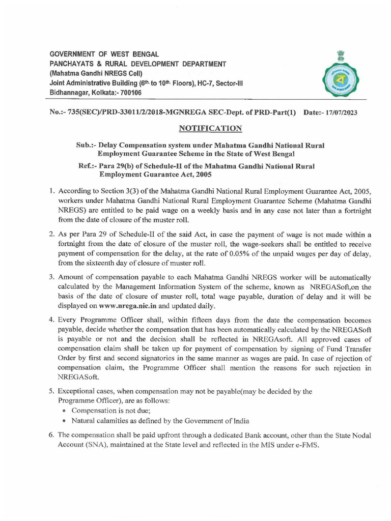 Notification of Delay Compensation - 17-07-2023 | PDF
