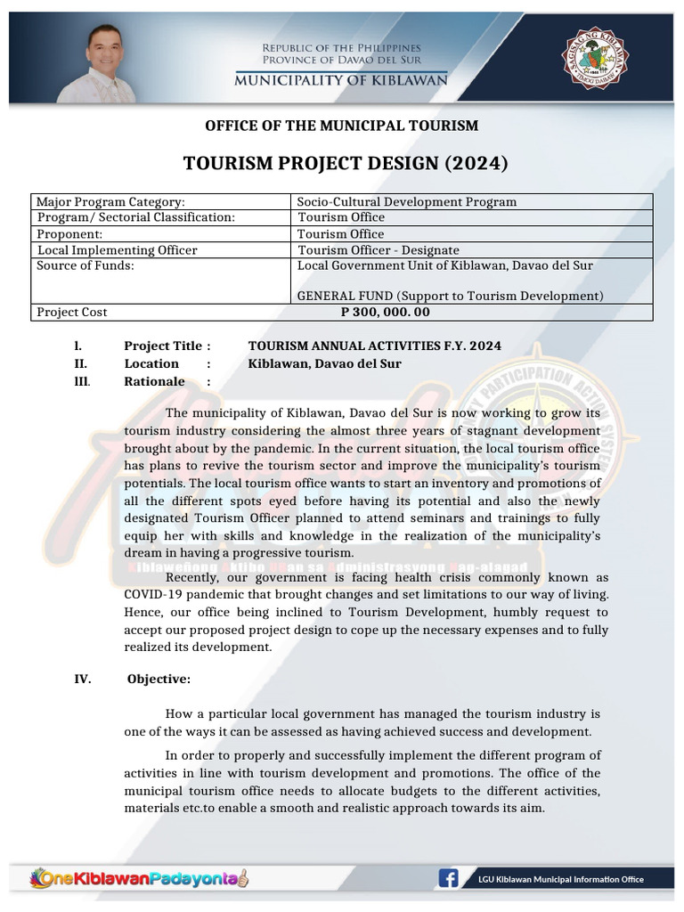 Kiblawan Tourism Development Plan 2024 | PDF | Economies