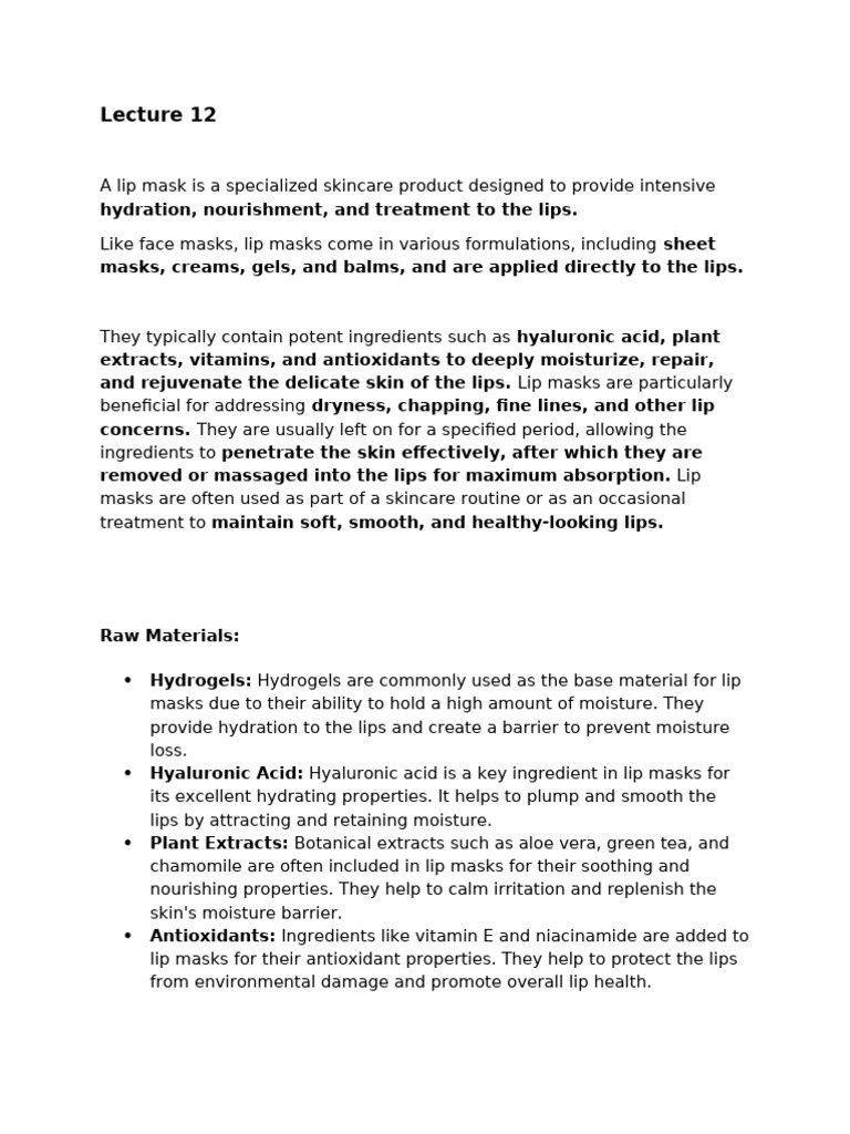 lecture+12 | PDF | Skin Care