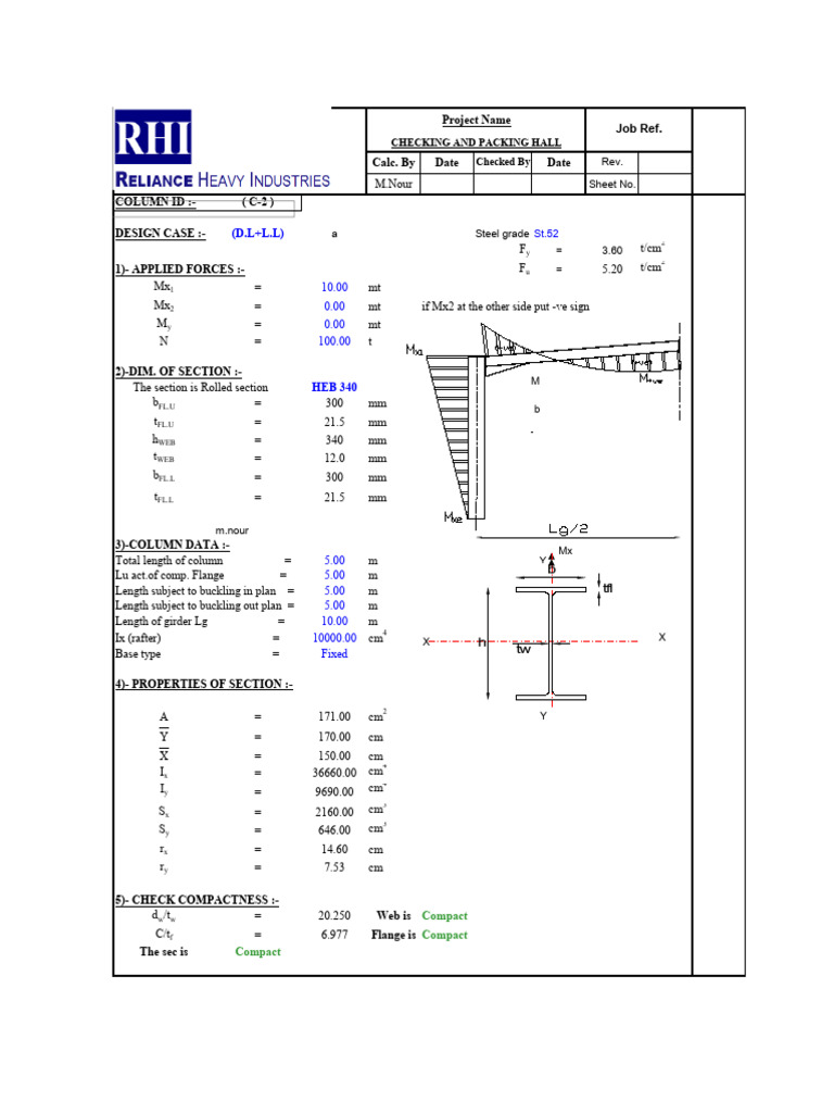 Structural Column Design Analysis | PDF | Structural Engineering
