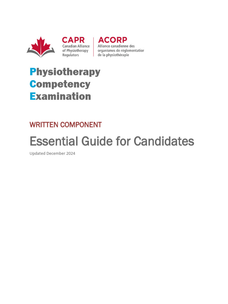 PCE Written Exam Dates 2025 Guide | PDF | Knee | Physical Therapy
