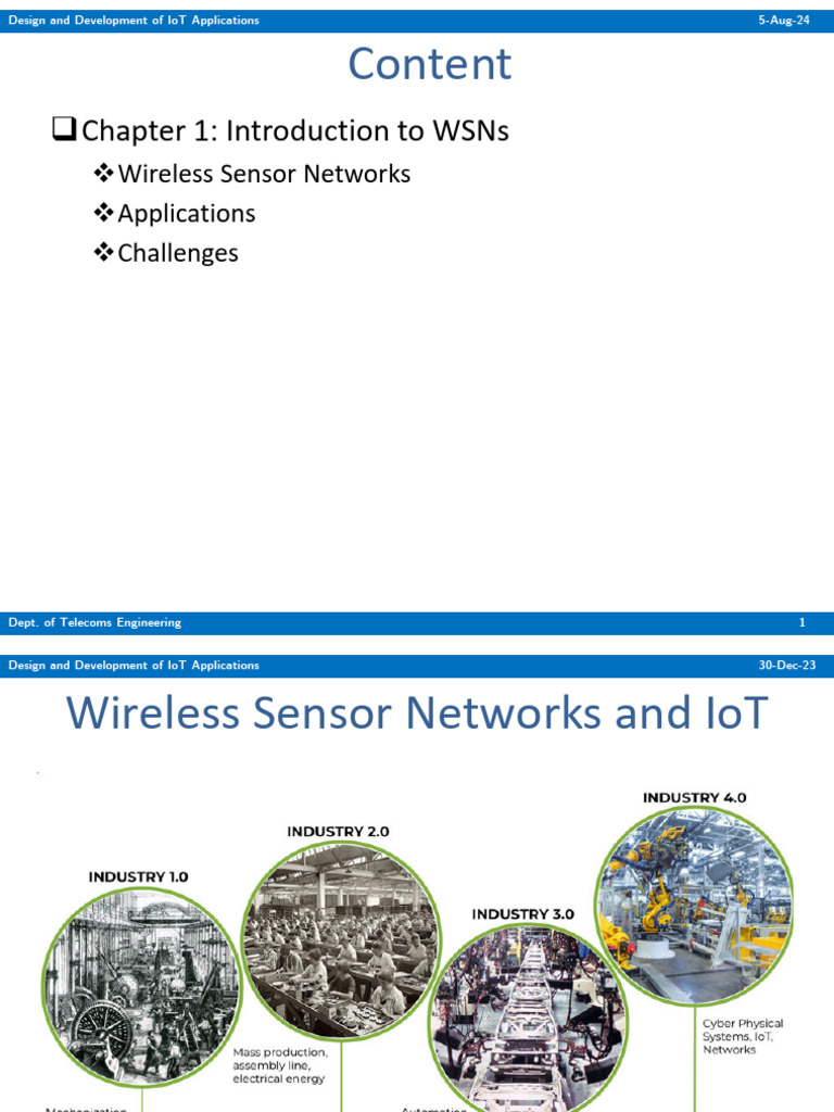 ch01-Overview of WSNs | PDF | Wireless Sensor Network | Internet Of Things