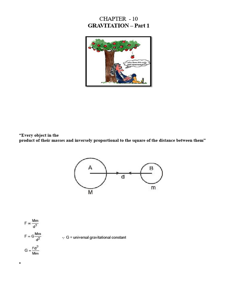 H Gravitation Notes Part 1 | PDF | Gravity | Force