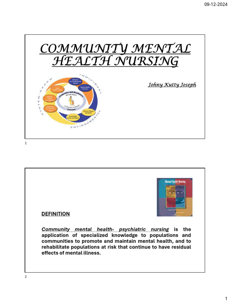 Community Mental Health Nursing | PDF | Mental Health | Mental Disorder