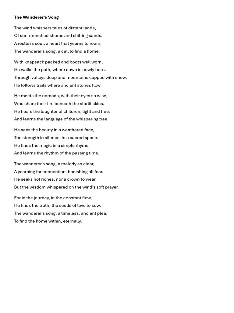 The wanderer s song pdf