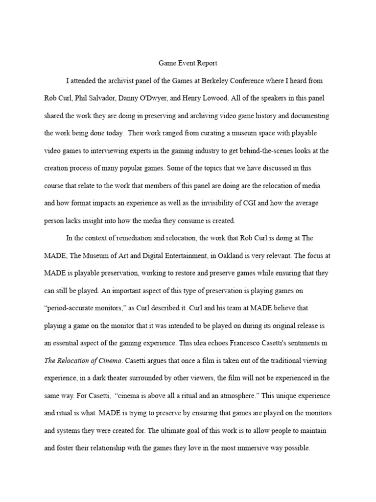 Game event report pdf video games human communication