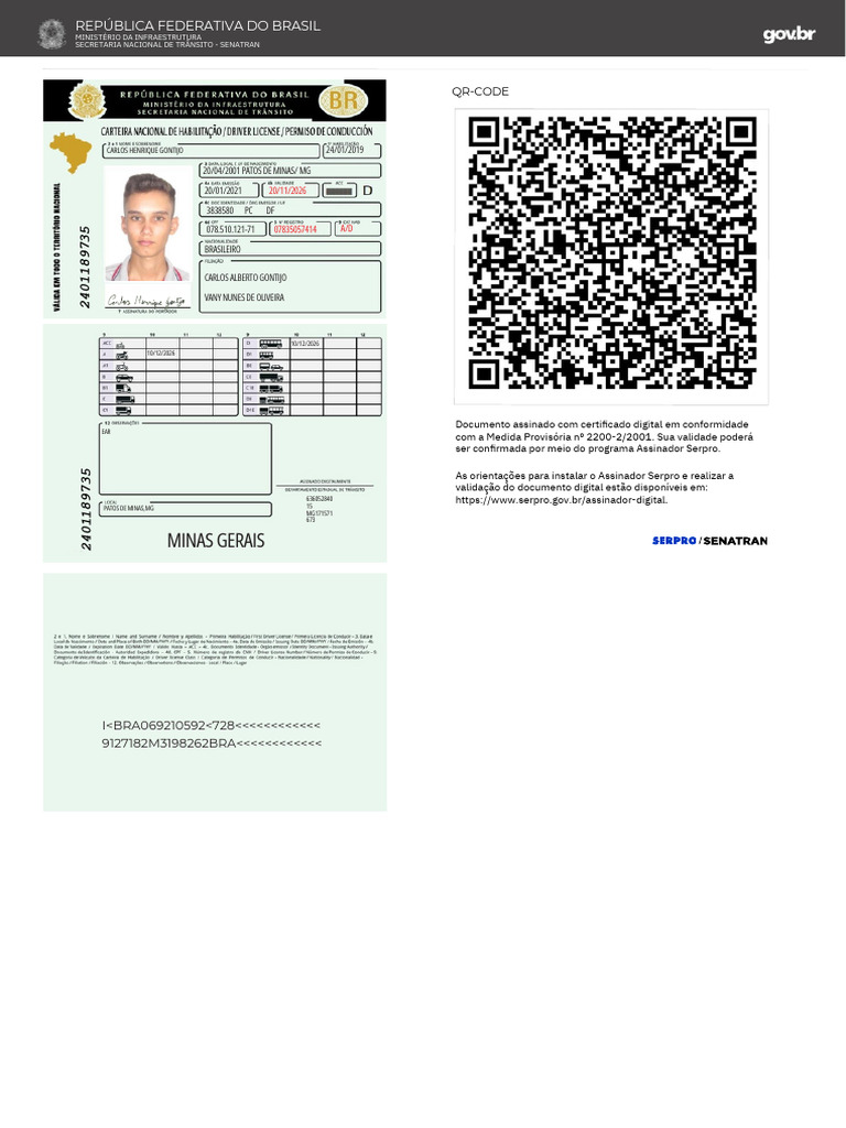 CNH Digital: Validação e Assinatura | PDF