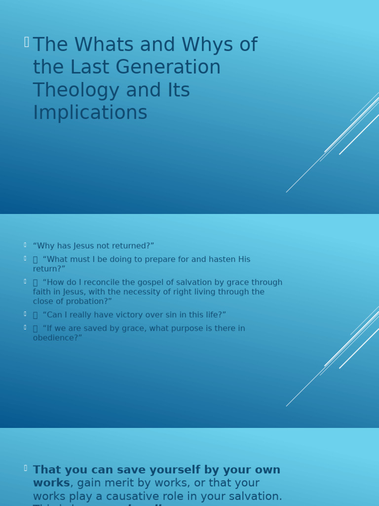 Understanding Last Generation Theology | PDF | Religious Belief And ...