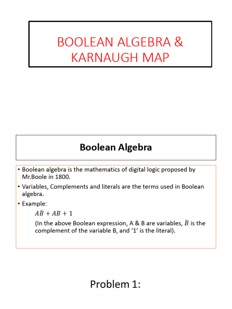Boolean Algebra & Karnaugh Map | PDF