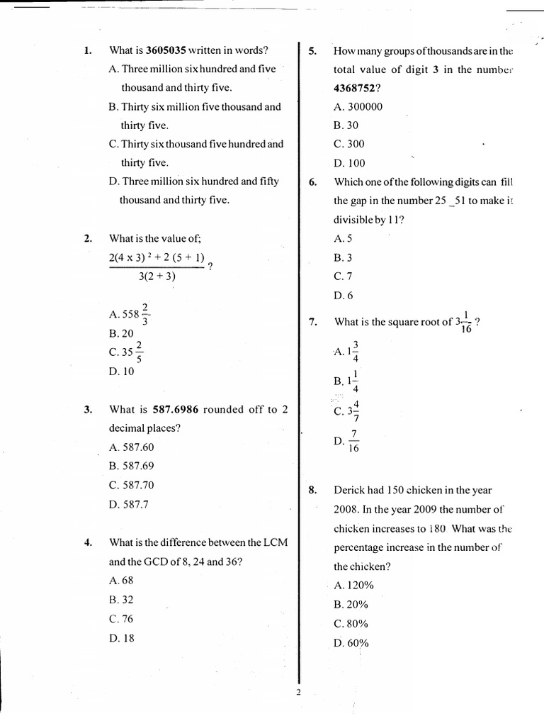 Math Questions and Answers Guide | PDF | Mathematics | Arithmetic