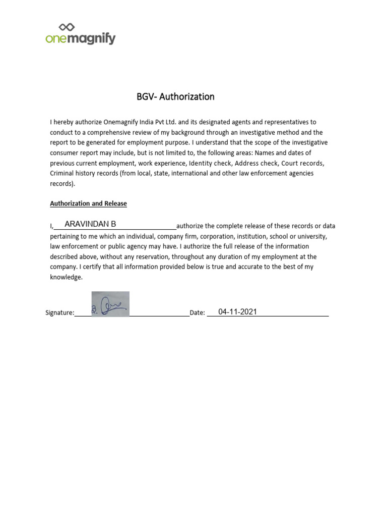 Background Check Authorization | PDF