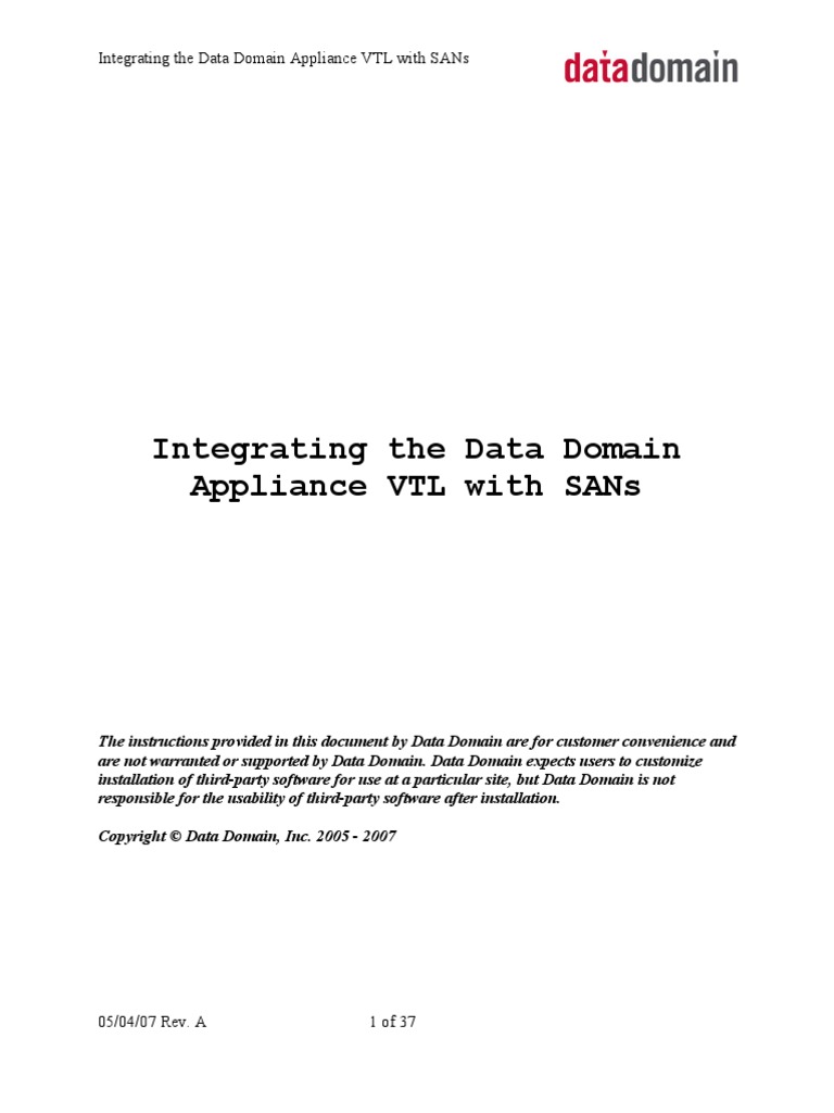 Data Domain VTL PDF Backup Device Driver