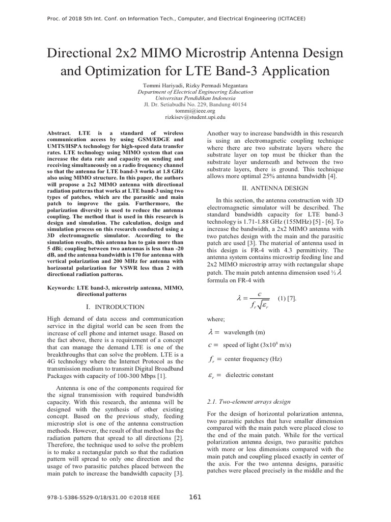 Directional 2x2 MIMO Microstrip Antenna Design and Optimization For LTE ...