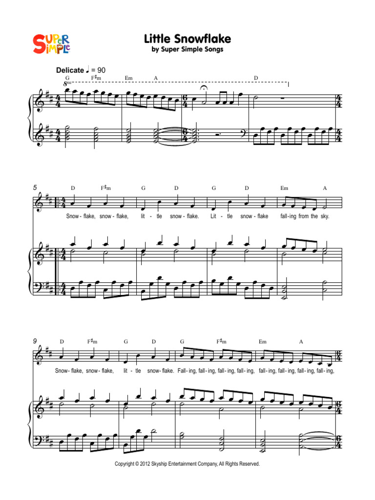 SONGS LittleSnowflake MusicSheet | PDF | Earth Sciences | Snow