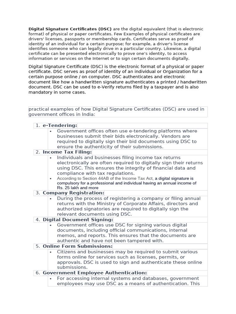 Digital Signature Certificates | PDF | Authentication | Public Key ...