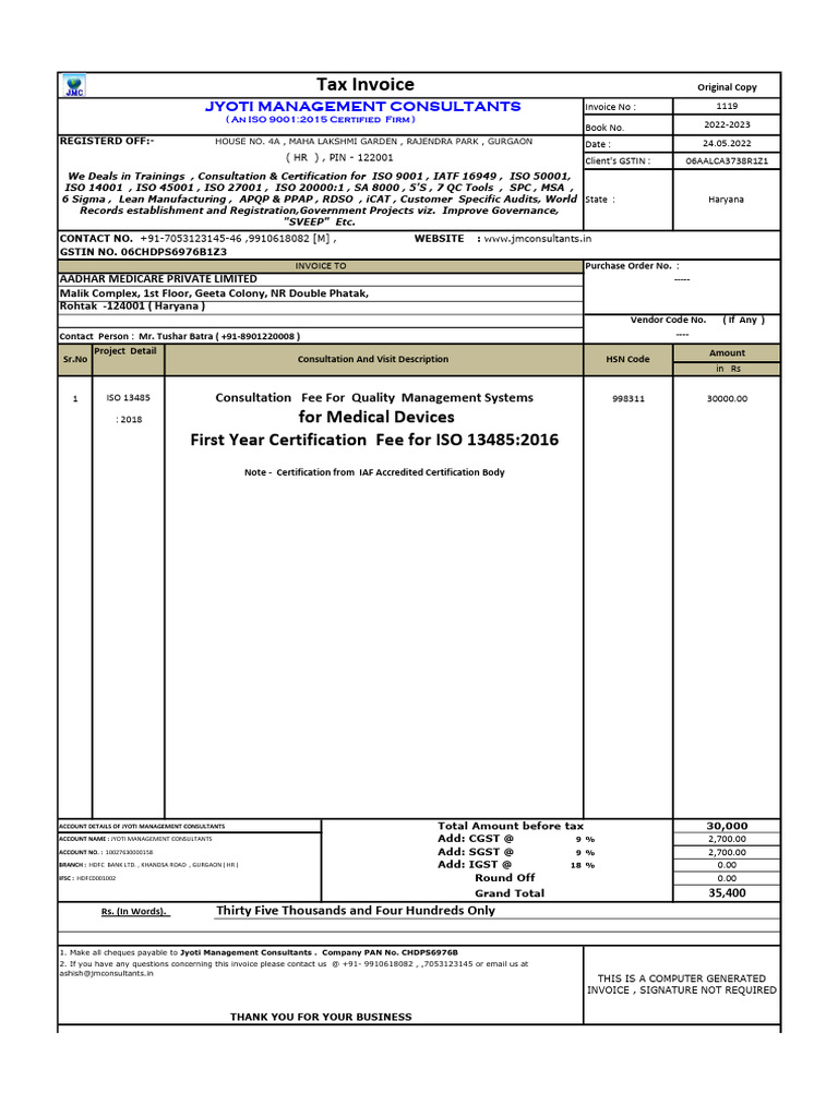 1119 - Aadhar Medicare | PDF | Iso 9000 | Business
