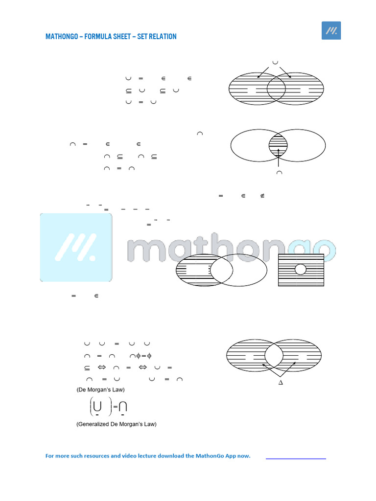 Set Relations and Operations Guide | PDF | Mathematical Concepts ...