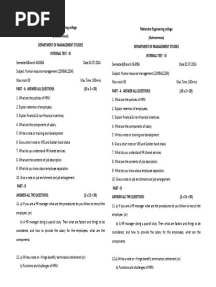 Human resource management question paper