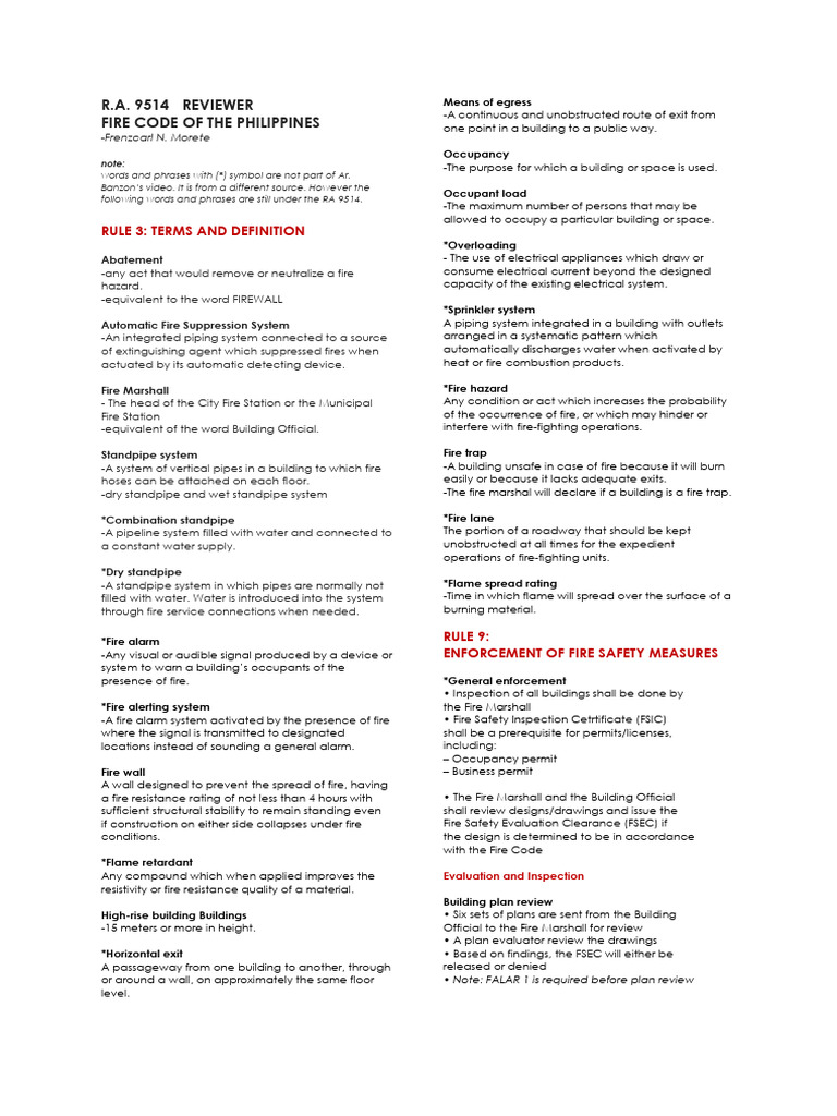 Fire Code of the Philippines Overview | PDF | Fire Safety | Fire ...