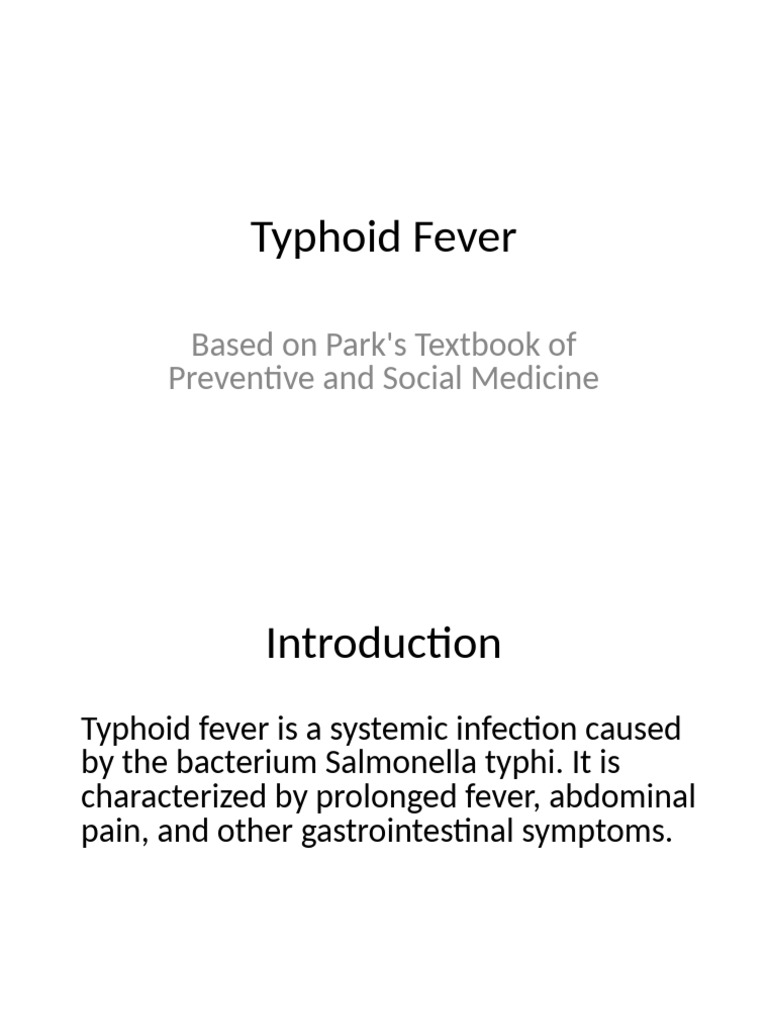Overview of Typhoid Fever | PDF